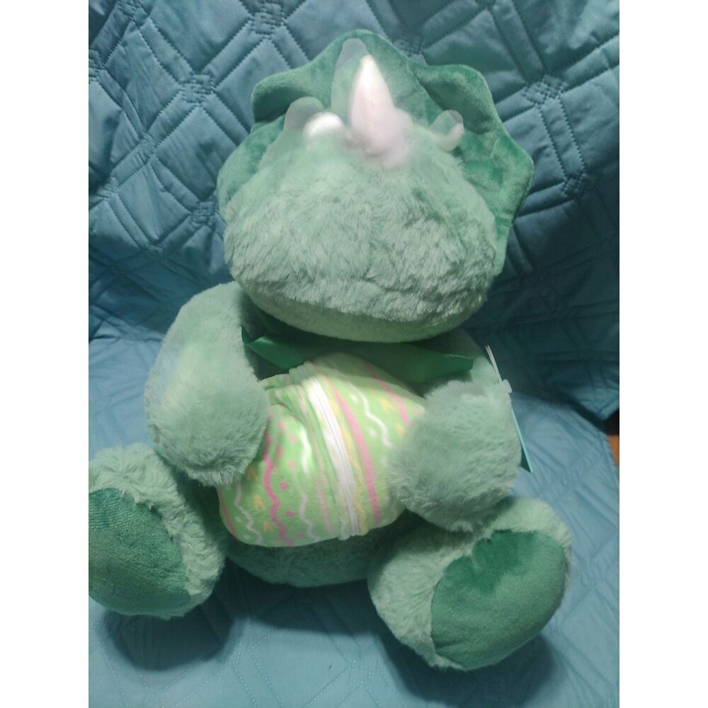 HugMe Triceratops Dinosaur with Egg Plush Stuffed Animal Hug Me Toy 14"